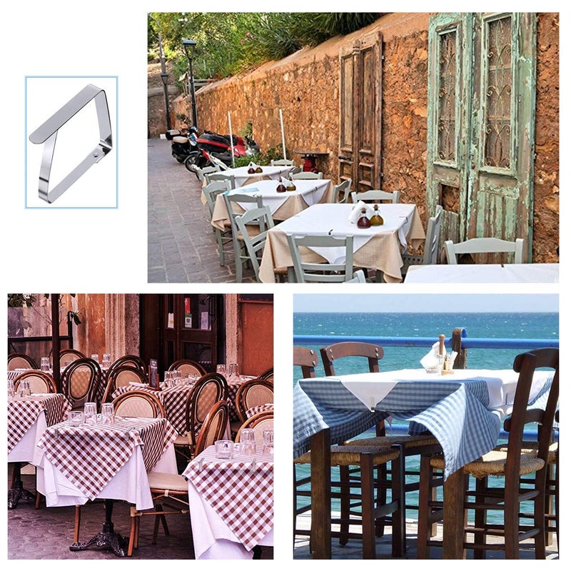 qinnsou 24 Pack Outdoor Tablecloth Clips Large Table Cover Clamps for 2 Inch Thick Tables, Flexible Stainless Steel Picnic Table Cloth Clips Holders - Image 4